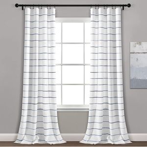 Ombré Blue Stripe Curtain Pair